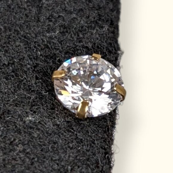 Jewelry - SINGLE Open Gallery Clear Stone Stud Earring